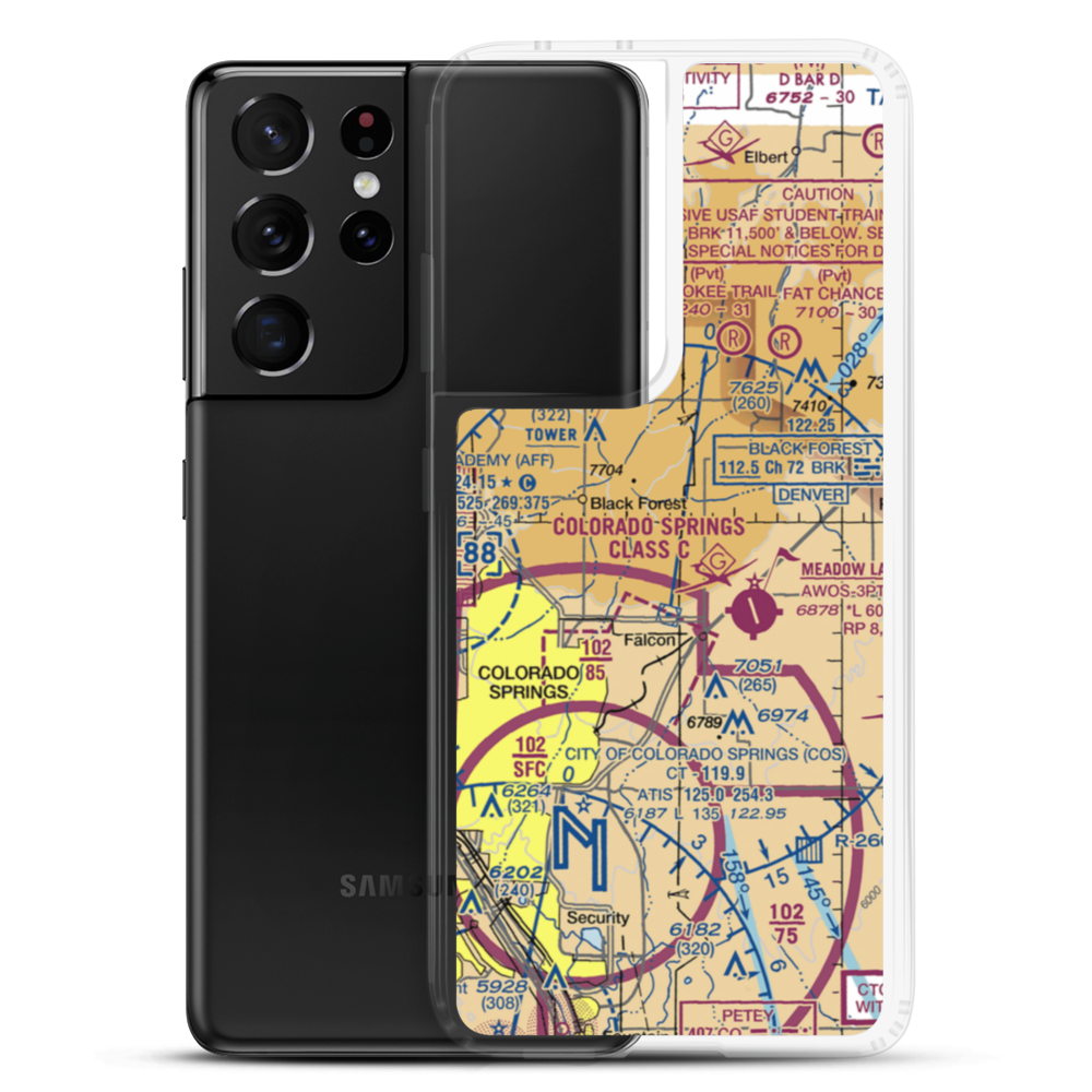 G W Flanders Ranch Strip (CO54) VFR Sectional Samsung Case Samsung Galaxy S21 Ultra model shown