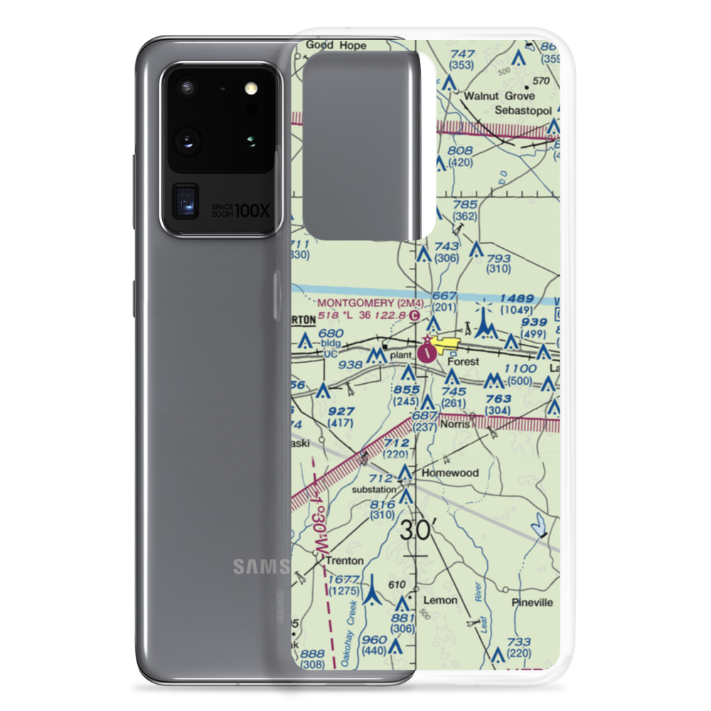 G. V. Montgomery Airport (2M4) VFR Sectional Samsung Case Samsung Galaxy S20 Ultra model shown
