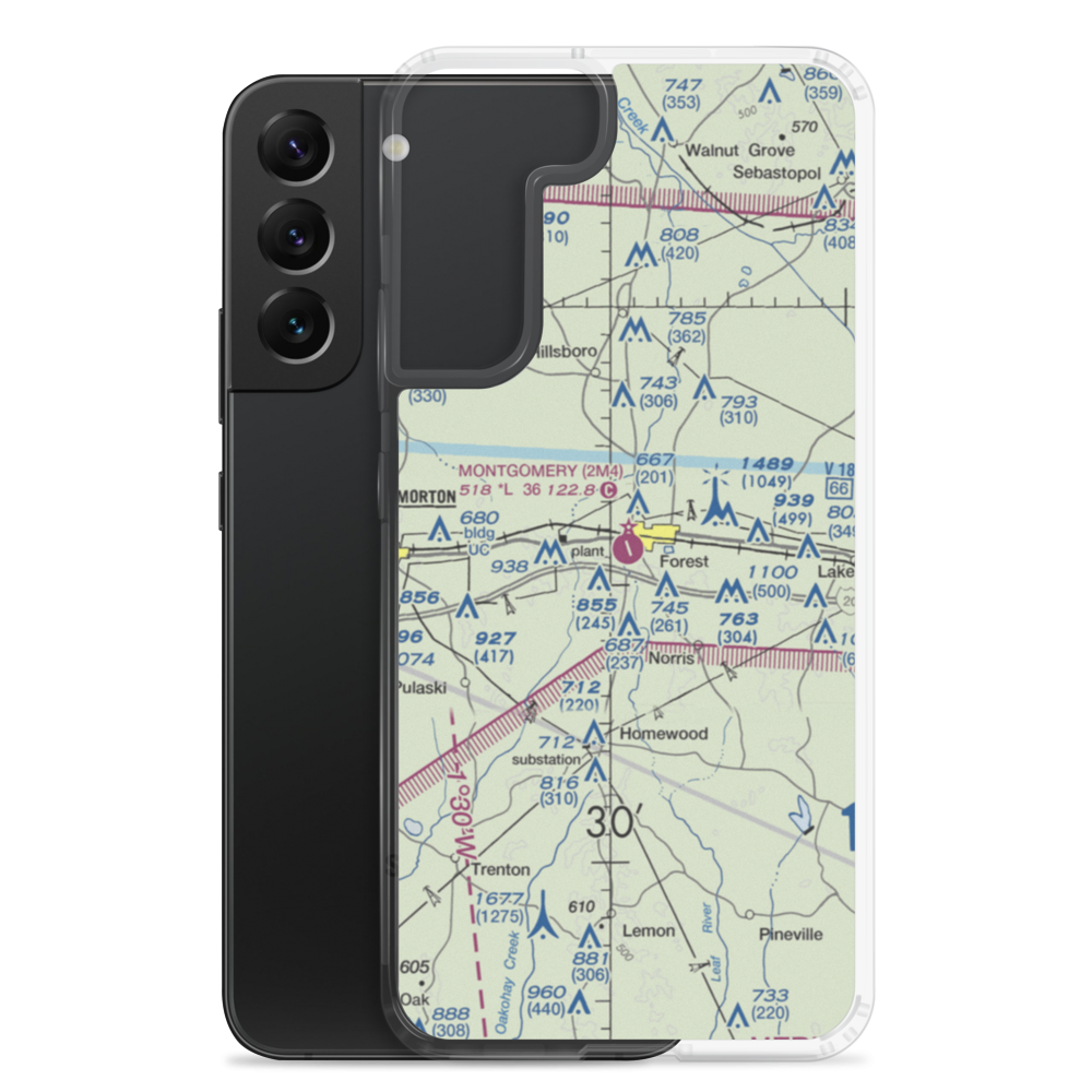 G. V. Montgomery Airport (2M4) VFR Sectional Samsung Case Samsung Galaxy S22 Plus model shown