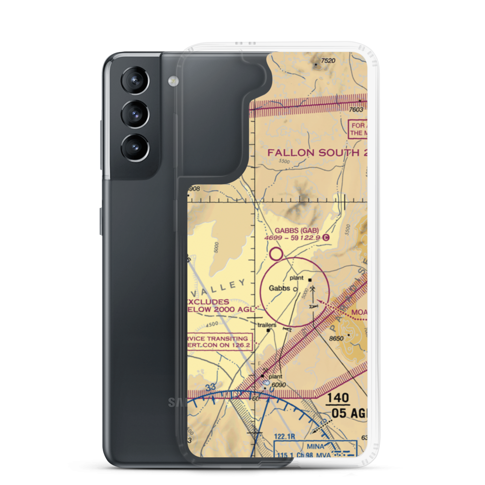 Gabbs Airport (GAB) VFR Sectional Samsung Case Samsung Galaxy S21 model shown