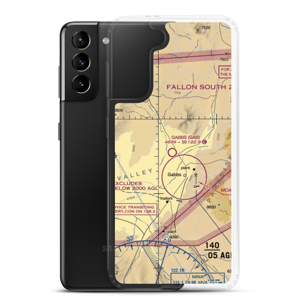 Gabbs Airport (GAB) VFR Sectional Samsung Case Samsung Galaxy S21 Plus model shown
