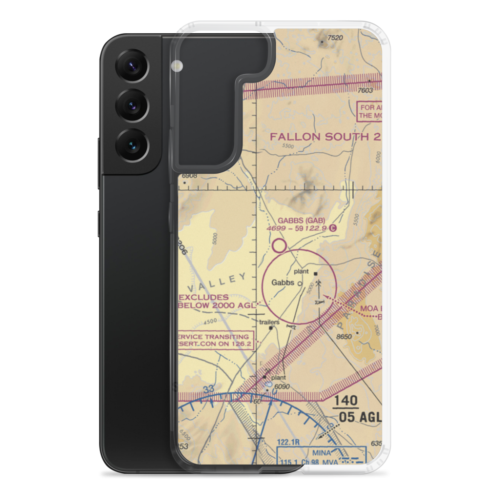 Gabbs Airport (GAB) VFR Sectional Samsung Case Samsung Galaxy S22 Plus model shown