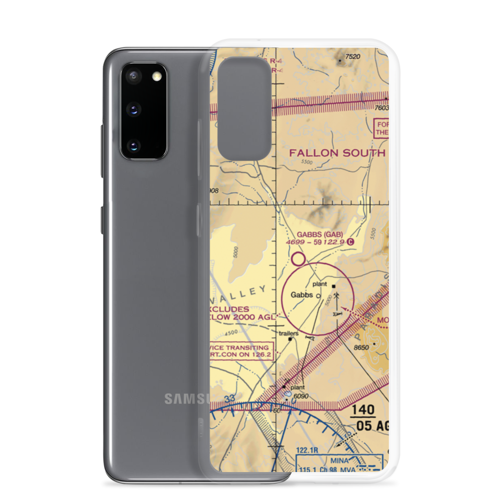 Gabbs Airport (GAB) VFR Sectional Samsung Case Samsung Galaxy S20 model shown