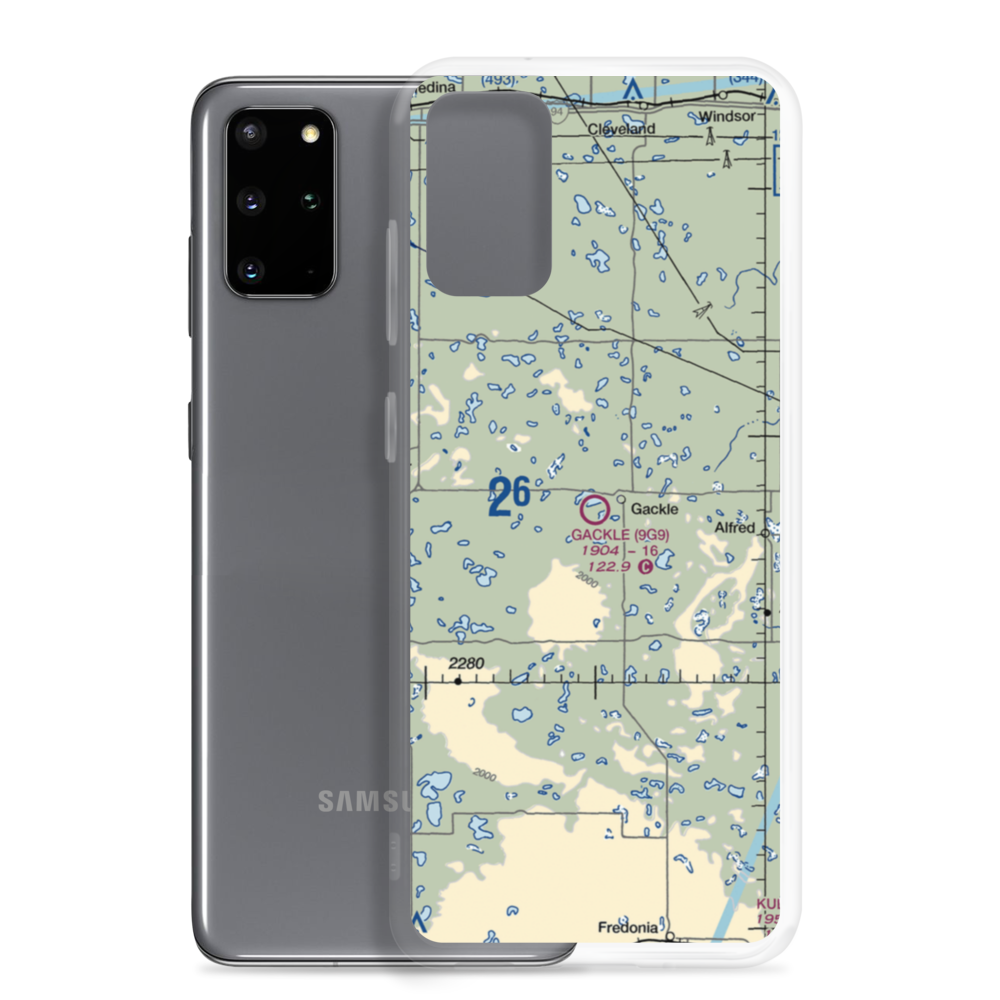 Gackle Municipal Airport (9G9) VFR Sectional Samsung Case Samsung Galaxy S20 Plus model shown
