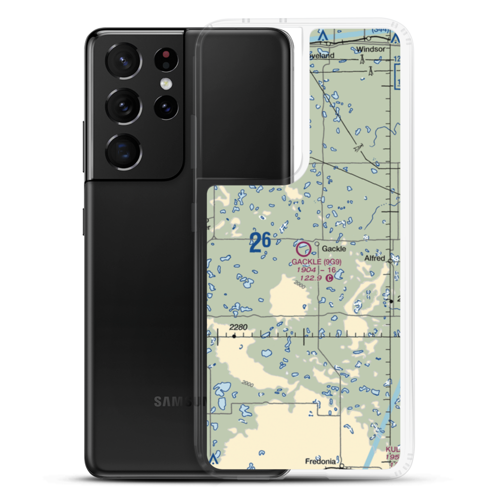 Gackle Municipal Airport (9G9) VFR Sectional Samsung Case Samsung Galaxy S21 Ultra model shown