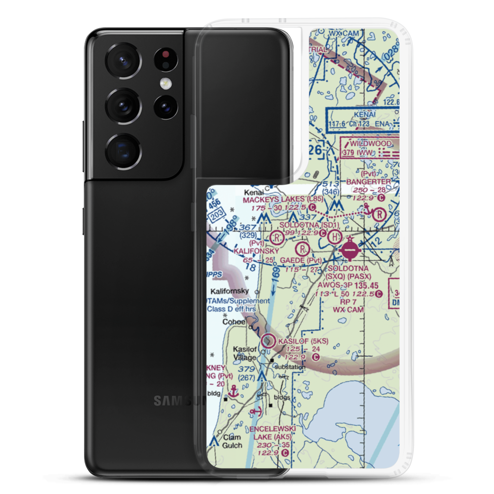 Gaede Airport (7AK3) VFR Sectional Samsung Case Samsung Galaxy S21 Ultra model shown