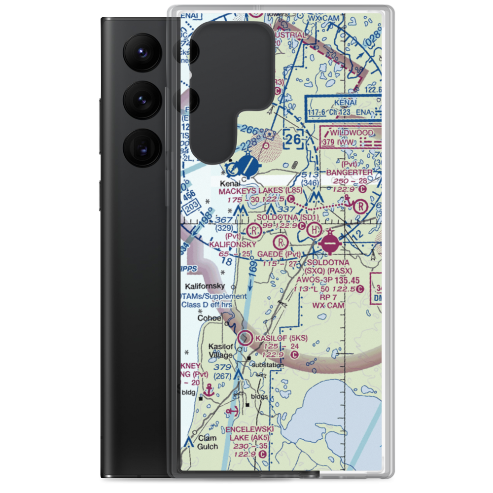 Gaede Airport (7AK3) VFR Sectional Samsung Case Samsung Galaxy S22 Ultra model shown