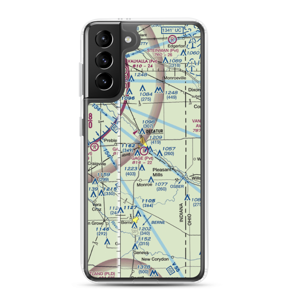 Gage Airport (13IN) VFR Sectional Samsung Case Samsung Galaxy S21 Plus model shown