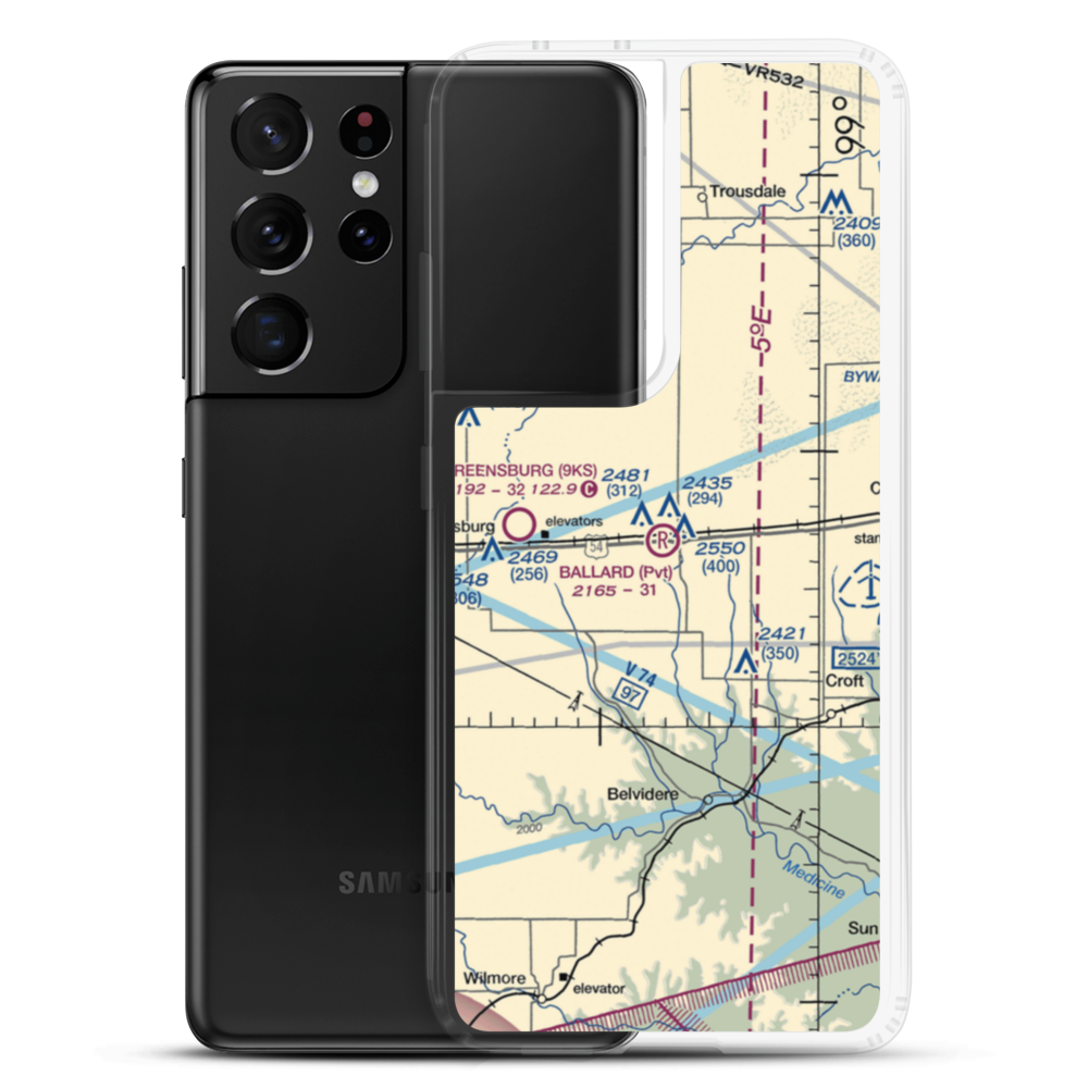 Gail Ballard Airport (SN63) VFR Sectional Samsung Case Samsung Galaxy S21 Ultra model shown