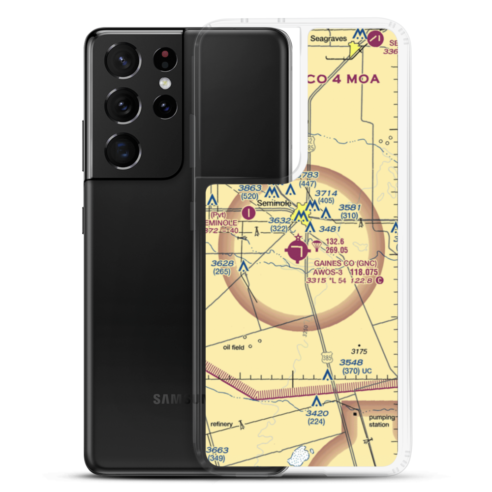 Gaines County Airport (GNC) VFR Sectional Samsung Case Samsung Galaxy S21 Ultra model shown
