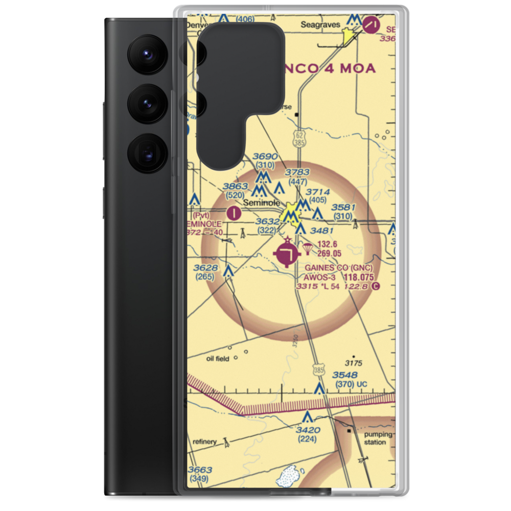 Gaines County Airport (GNC) VFR Sectional Samsung Case Samsung Galaxy S22 Ultra model shown