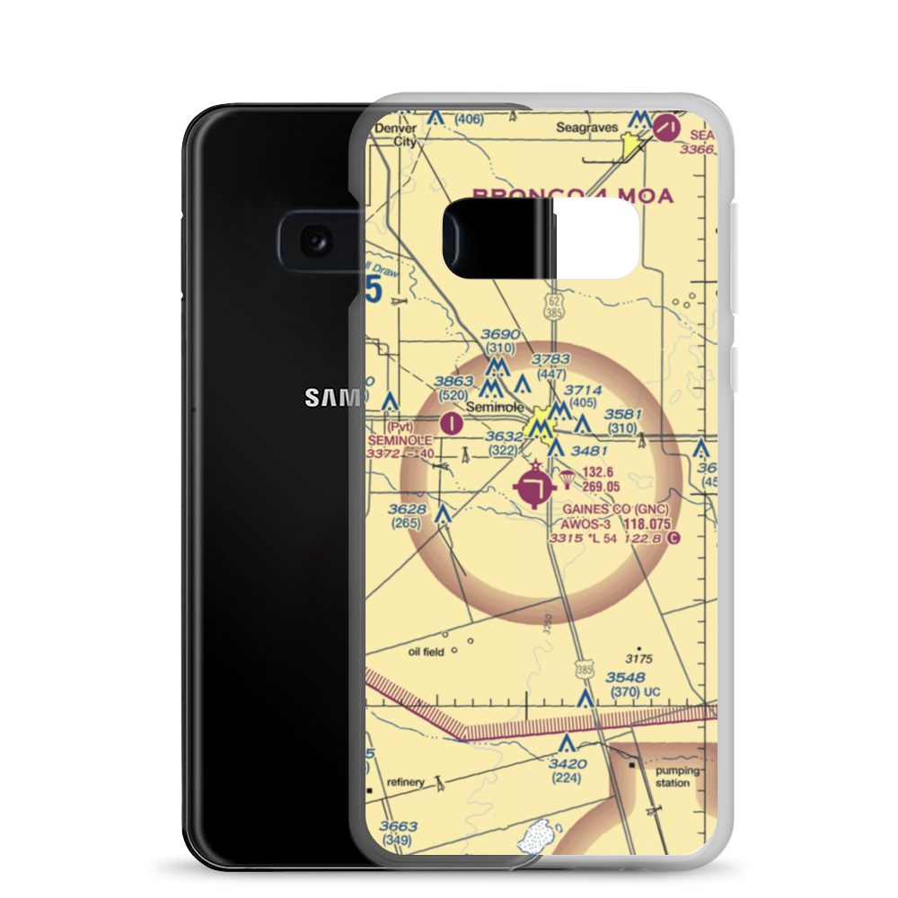 Gaines County Airport (GNC) VFR Sectional Samsung Case Samsung Galaxy S10e model shown