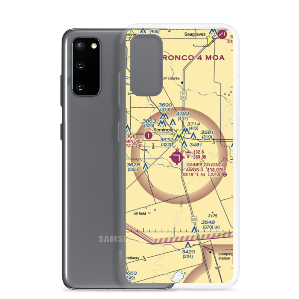 Gaines County Airport (GNC) VFR Sectional Samsung Case Samsung Galaxy S20 model shown