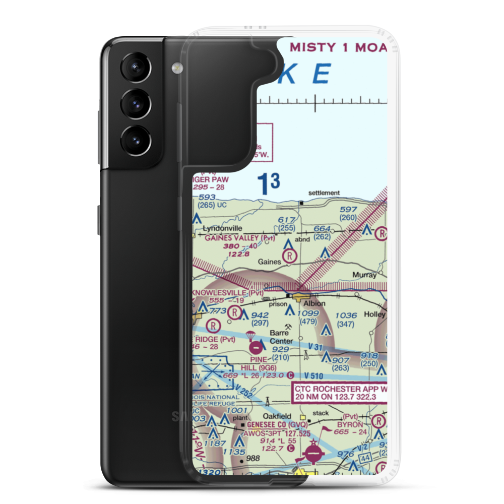 Gaines Valley Aviation Airport (NY06) VFR Sectional Samsung Case Samsung Galaxy S21 Plus model shown