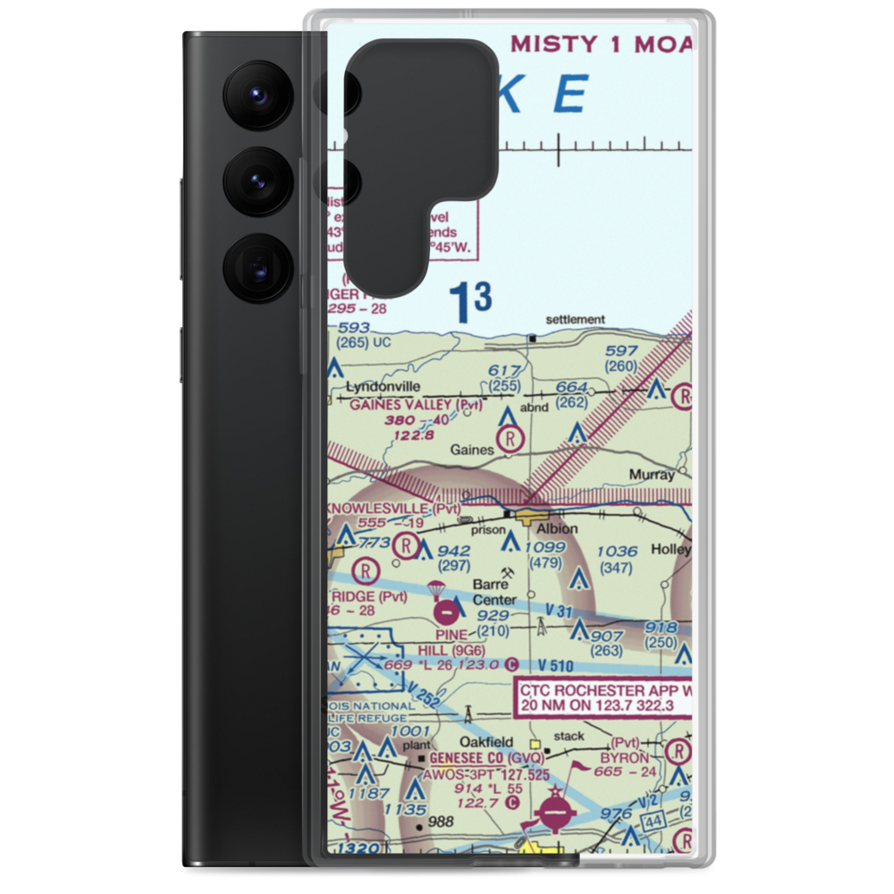 Gaines Valley Aviation Airport (NY06) VFR Sectional Samsung Case Samsung Galaxy S22 Ultra model shown