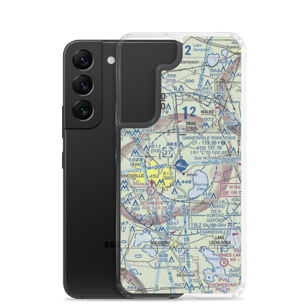 Gainesville Regional Airport (GNV) VFR Sectional Samsung Case Samsung Galaxy S22 model shown