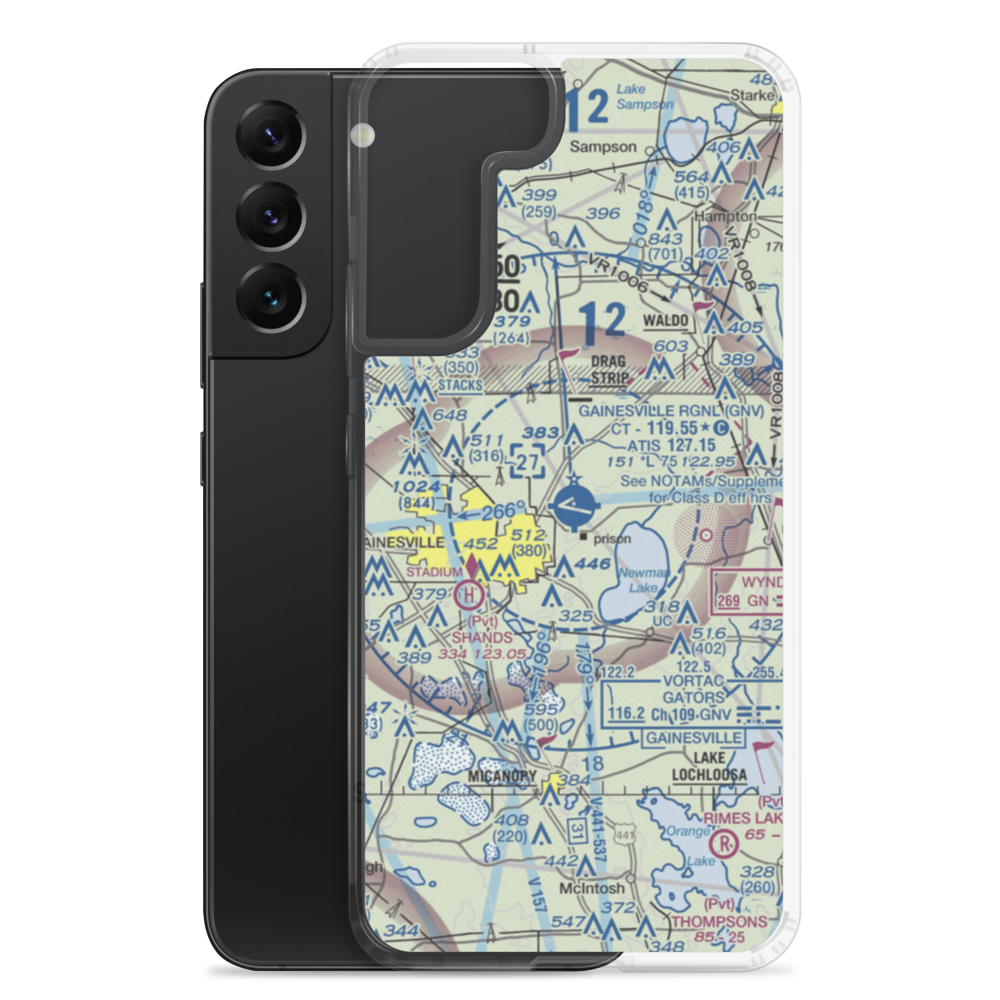 Gainesville Regional Airport (GNV) VFR Sectional Samsung Case Samsung Galaxy S22 Plus model shown