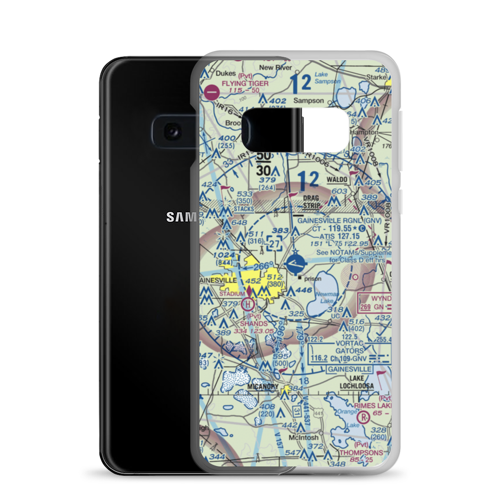 Gainesville Regional Airport (GNV) VFR Sectional Samsung Case Samsung Galaxy S10e model shown