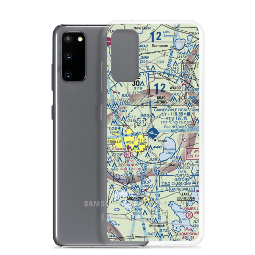 Gainesville Regional Airport (GNV) VFR Sectional Samsung Case Samsung Galaxy S20 model shown