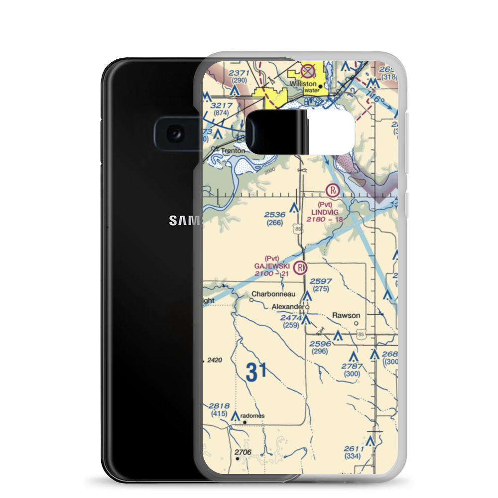 Gajewski Field (ND26) VFR Sectional Samsung Case Samsung Galaxy S10e model shown