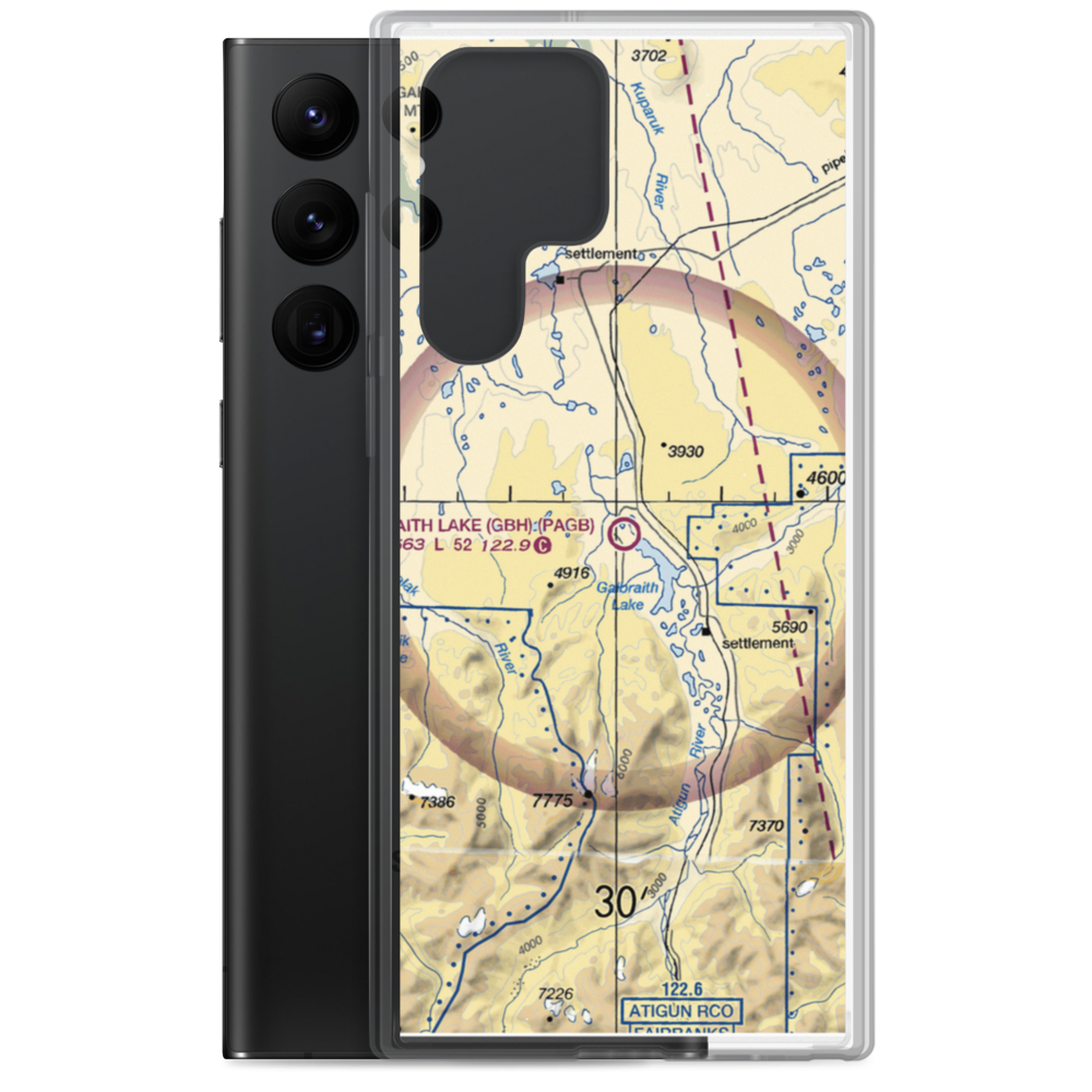 Galbraith Lake Airport (GBH) VFR Sectional Samsung Case Samsung Galaxy S22 Ultra model shown