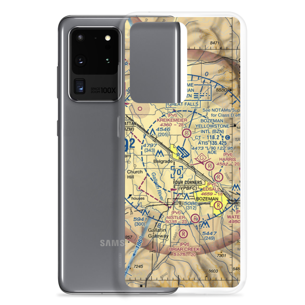 Gallatin Field (BZN) VFR Sectional Samsung Case Samsung Galaxy S20 Ultra model shown