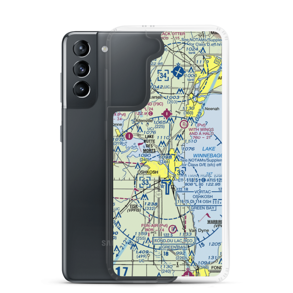 Gallinger Airport (51WI) VFR Sectional Samsung Case Samsung Galaxy S21 model shown