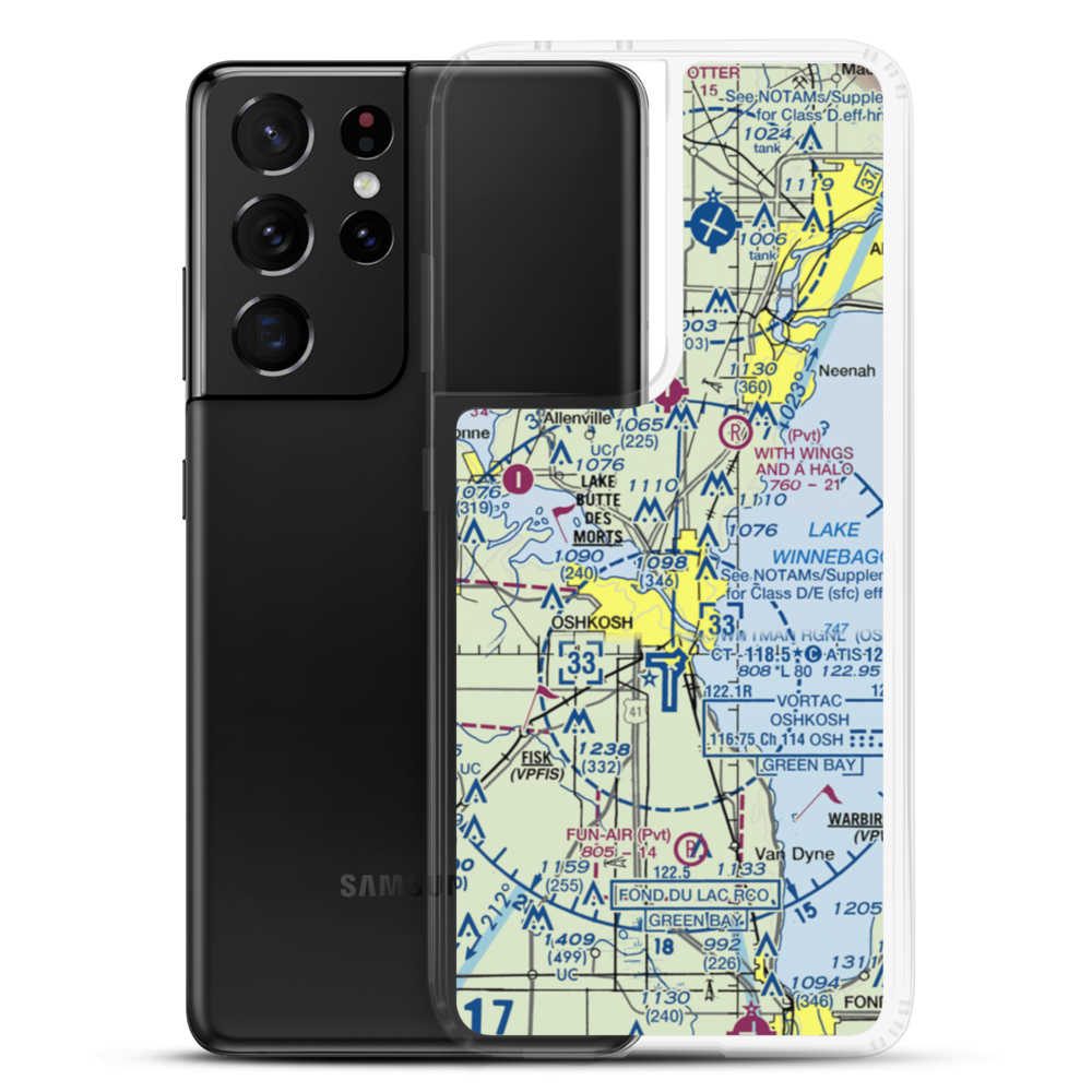 Gallinger Airport (51WI) VFR Sectional Samsung Case Samsung Galaxy S21 Ultra model shown