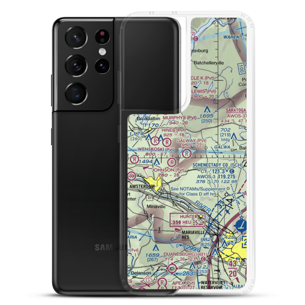 Galway Airport (NY37) VFR Sectional Samsung Case Samsung Galaxy S21 Ultra model shown