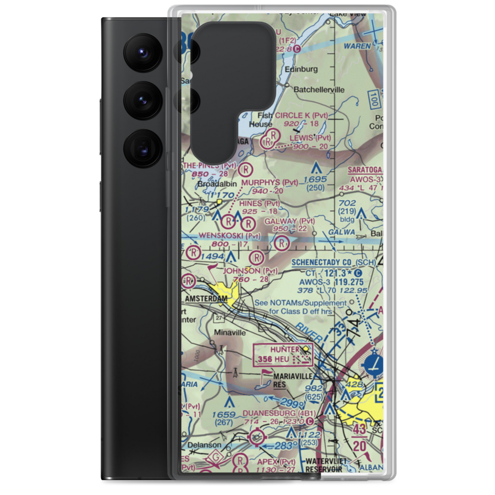 Galway Airport (NY37) VFR Sectional Samsung Case Samsung Galaxy S22 Ultra model shown