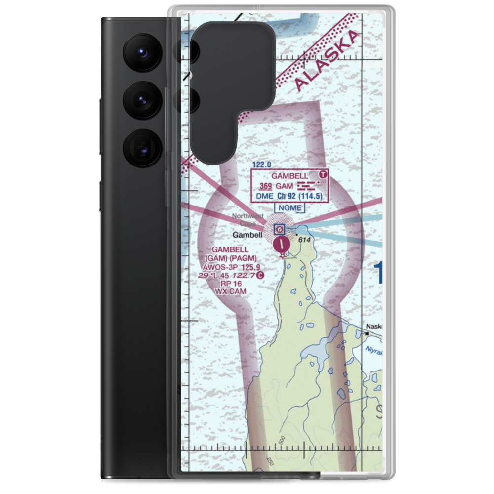 Gambell Airport (GAM) VFR Sectional Samsung Case Samsung Galaxy S22 Ultra model shown