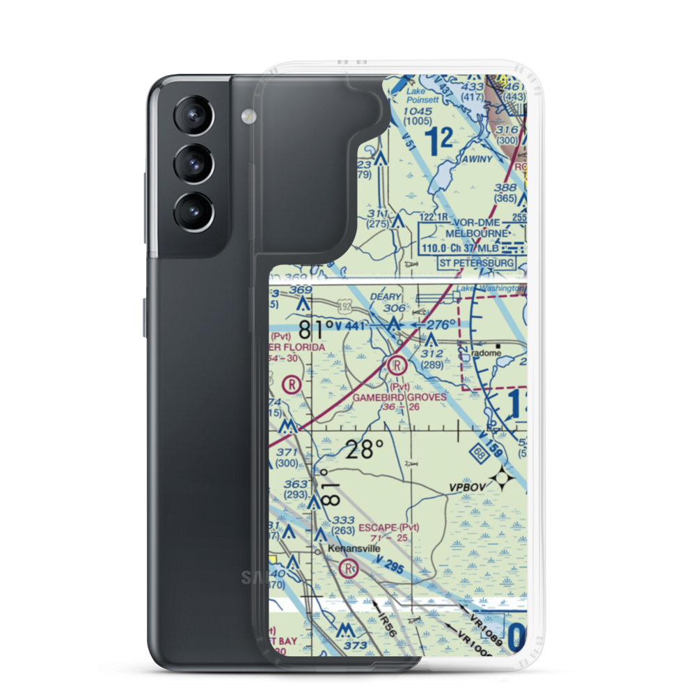 Gamebird Groves Airstrip (FD74) VFR Sectional Samsung Case Samsung Galaxy S21 model shown