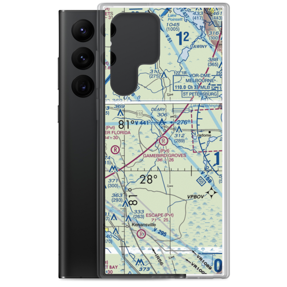 Gamebird Groves Airstrip (FD74) VFR Sectional Samsung Case Samsung Galaxy S22 Ultra model shown