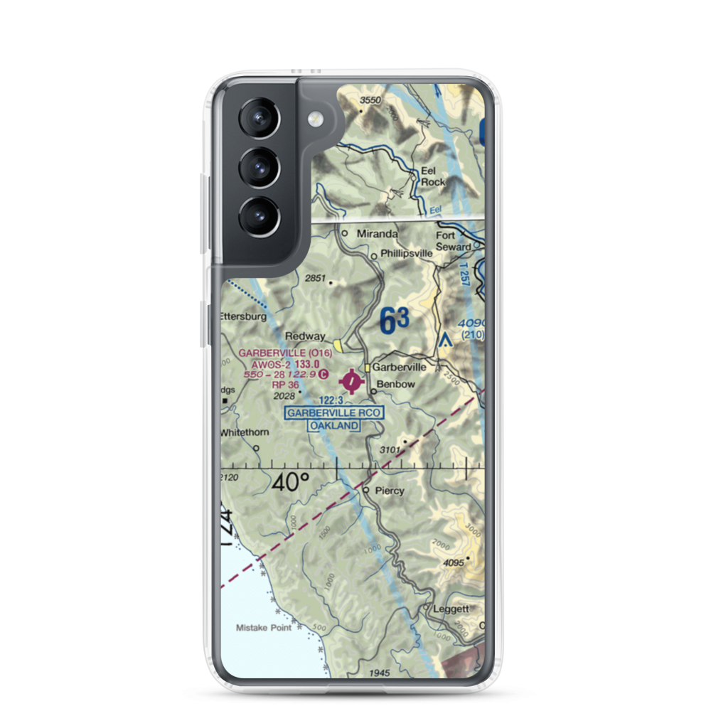 Garberville Airport (O16) VFR Sectional Samsung Case Samsung Galaxy S21 model shown