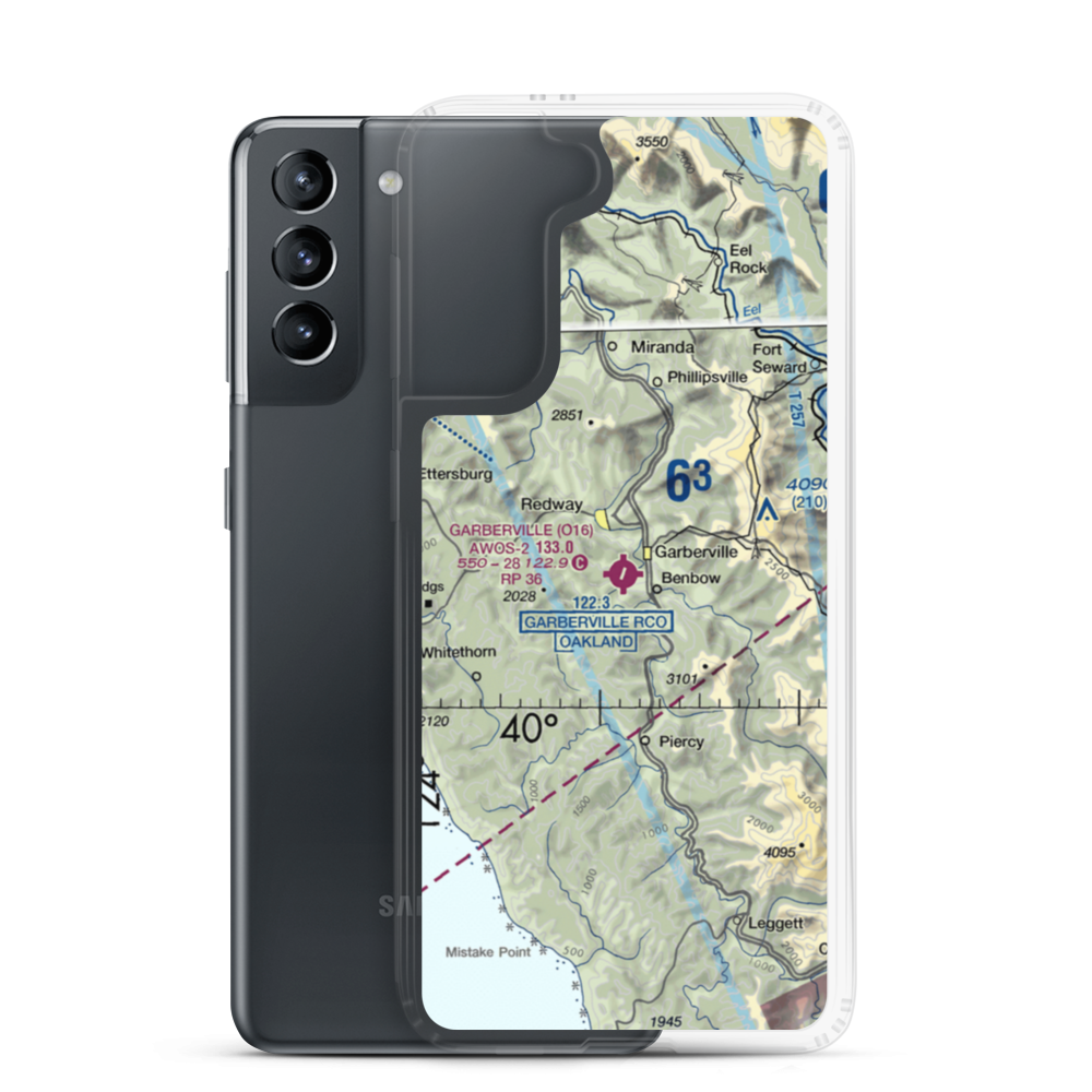 Garberville Airport (O16) VFR Sectional Samsung Case Samsung Galaxy S21 model shown