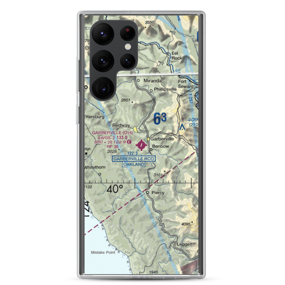 Garberville Airport (O16) VFR Sectional Samsung Case Samsung Galaxy S22 Ultra model shown