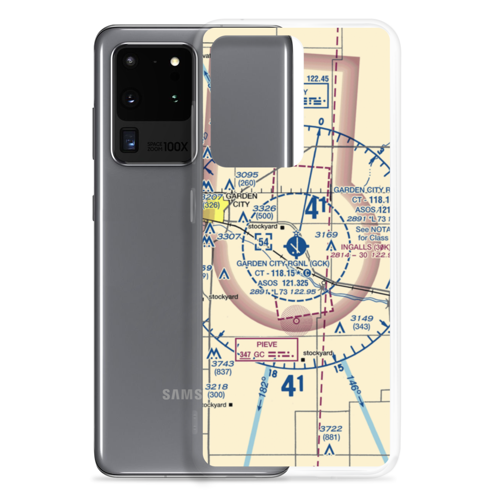 Garden City Regional Airport (GCK) VFR Sectional Samsung Case Samsung Galaxy S20 Ultra model shown