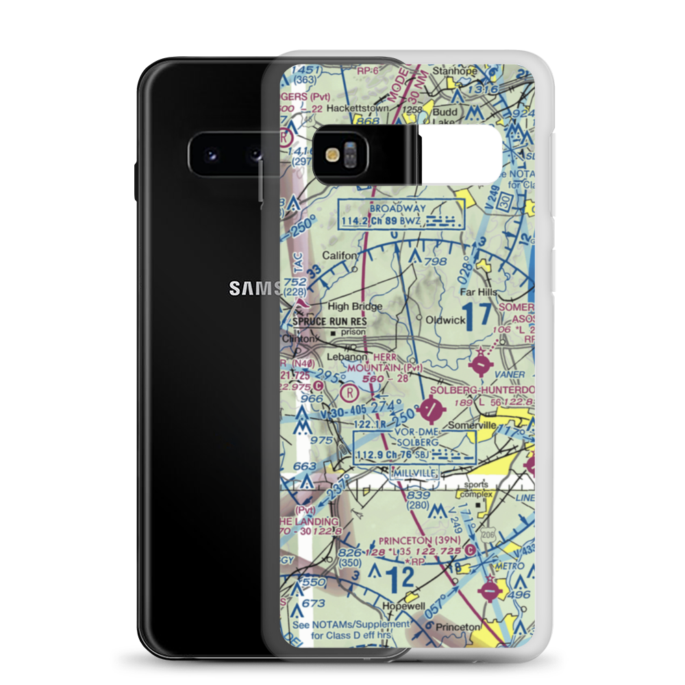 Garden State Balloonport (55NJ) VFR Sectional Samsung Case Samsung Galaxy S10 model shown