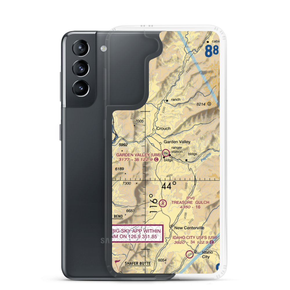 Garden Valley Airport (U88) VFR Sectional Samsung Case Samsung Galaxy S21 model shown