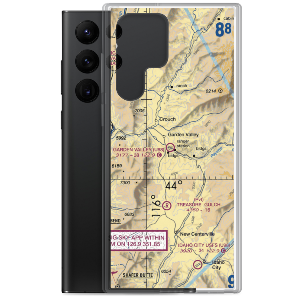 Garden Valley Heliport (D12) VFR Sectional Samsung Case Samsung Galaxy S22 Ultra model shown