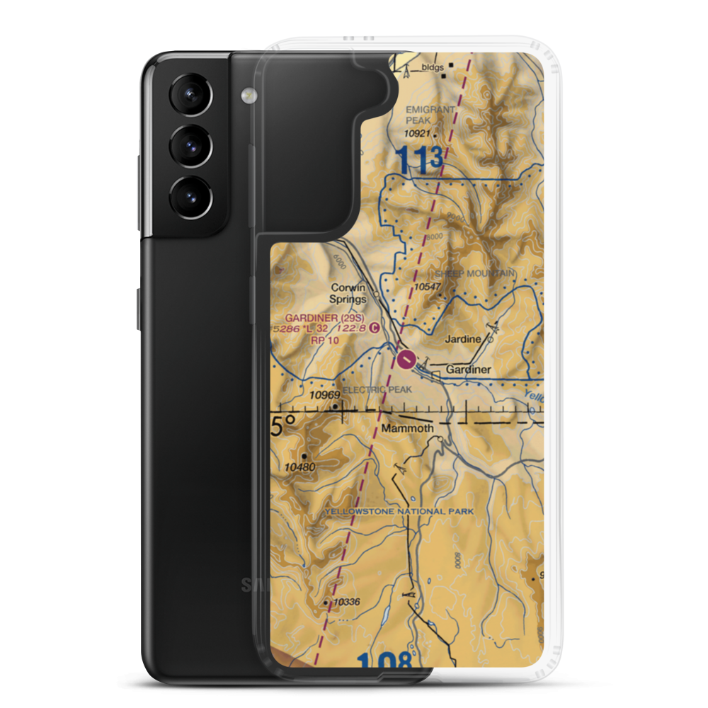 Gardiner Airport (29S) VFR Sectional Samsung Case Samsung Galaxy S21 Plus model shown