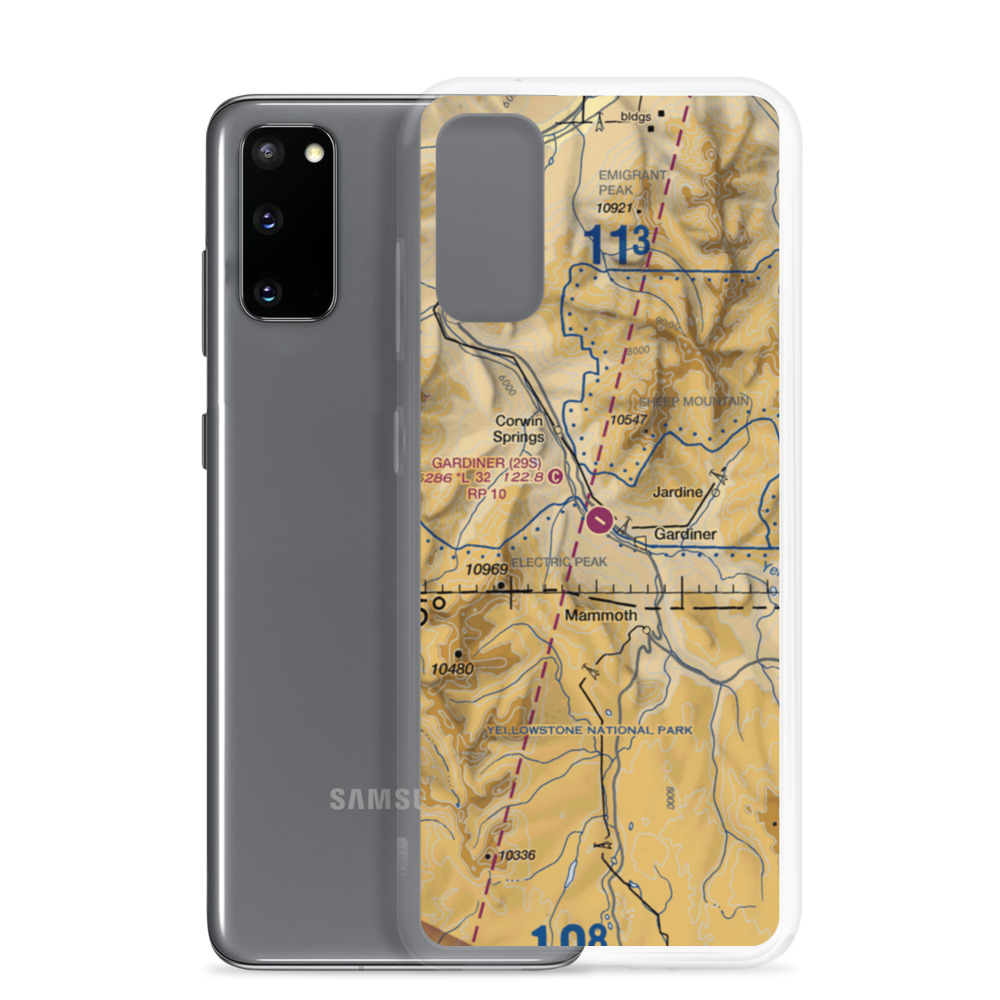 Gardiner Airport (29S) VFR Sectional Samsung Case Samsung Galaxy S20 model shown