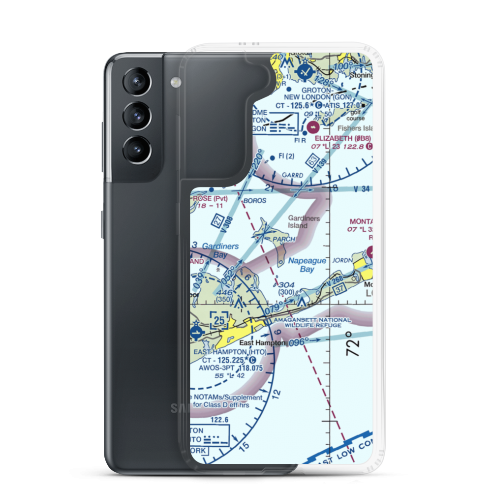 Gardiners Island Landing Field (US-0268) VFR Sectional Samsung Case Samsung Galaxy S21 model shown