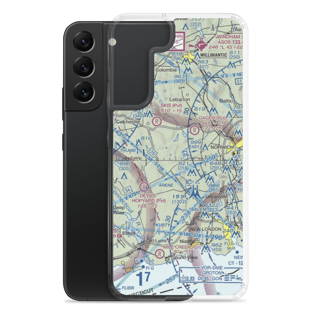 Gardner Lake Airport (CT08) VFR Sectional Samsung Case Samsung Galaxy S22 Plus model shown