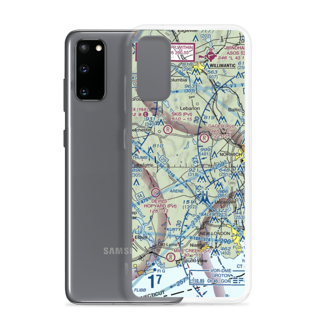 Gardner Lake Airport (CT08) VFR Sectional Samsung Case Samsung Galaxy S20 model shown