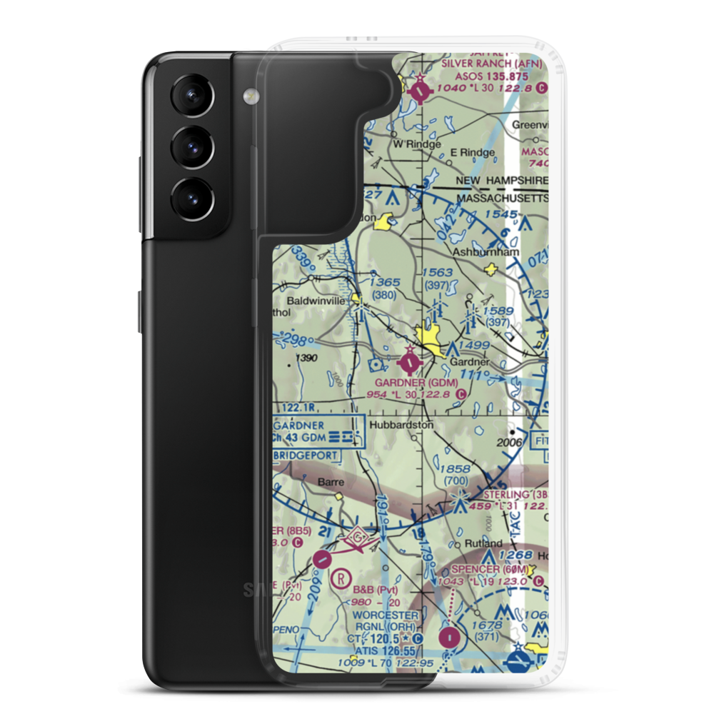 Gardner Municipal Airport (GDM) VFR Sectional Samsung Case Samsung Galaxy S21 Plus model shown