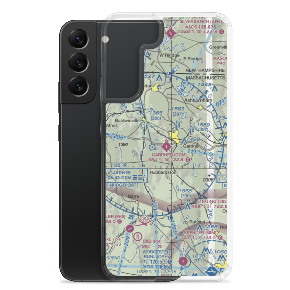 Gardner Municipal Airport (GDM) VFR Sectional Samsung Case Samsung Galaxy S22 Plus model shown