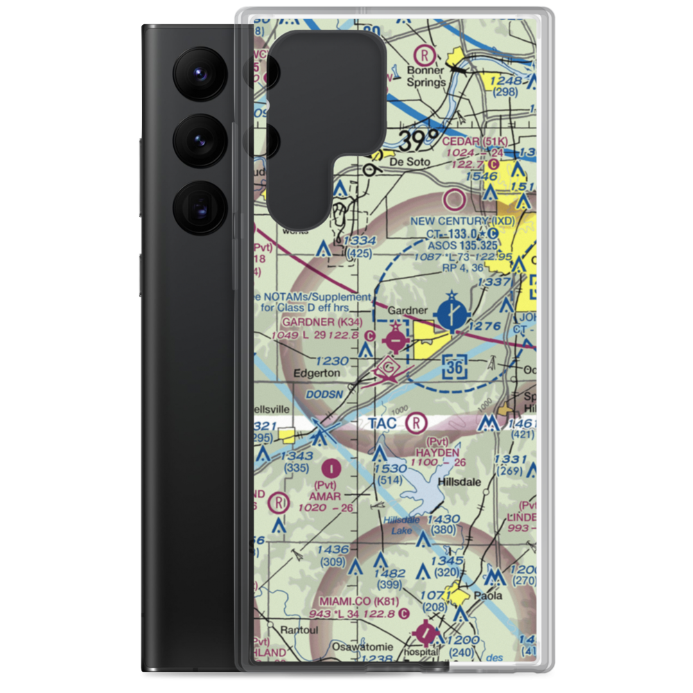 Gardner Municipal Airport (K34) VFR Sectional Samsung Case Samsung Galaxy S22 Ultra model shown