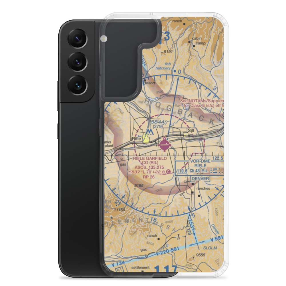 Garfield County Regional Airport (RIL) VFR Sectional Samsung Case Samsung Galaxy S22 Plus model shown