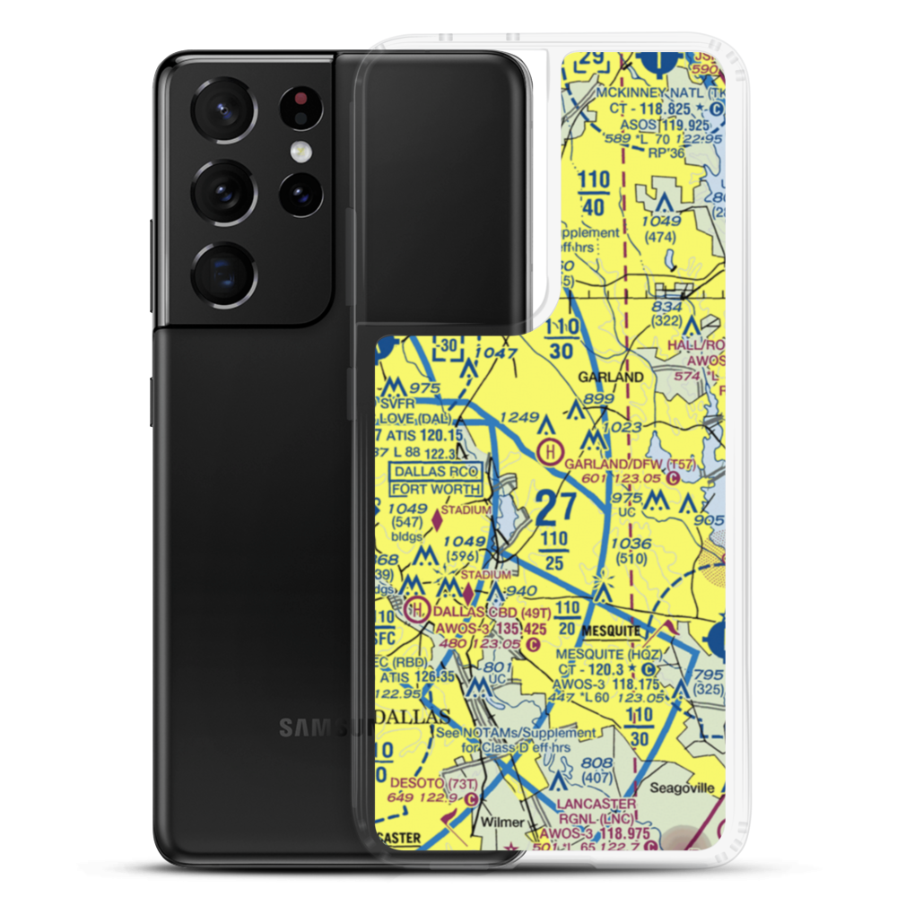 Garland/Dfw Heloplex Heliport (T57) VFR Sectional Samsung Case Samsung Galaxy S21 Ultra model shown